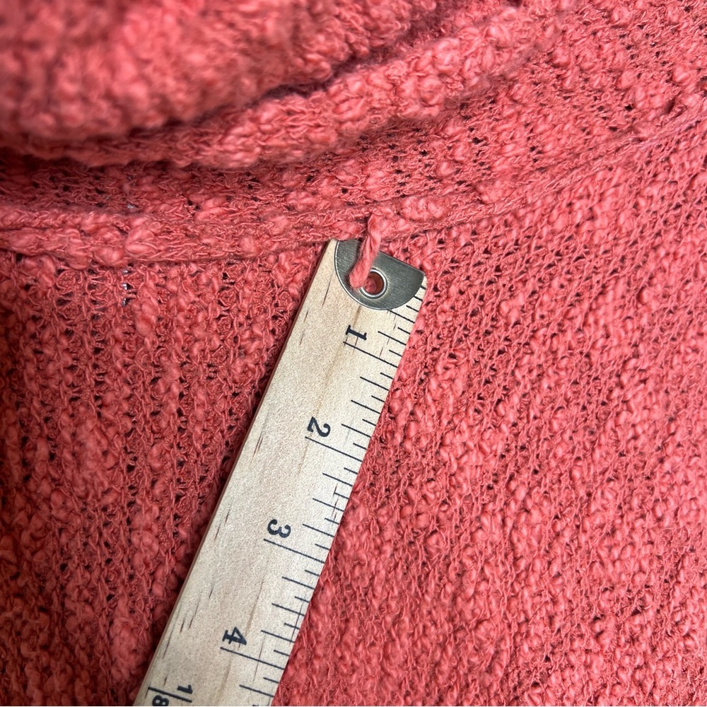 Free People Big Easy Cown Neck Pullover Coral Pink Sweater Boho Beach Lounge - L - Picture 8 of 9